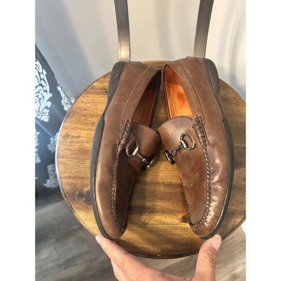Peter Millar Mens Shoes Size 7 M Leather Brown Slip On Horse Bit Loafer Driving - Picture 5 of 7